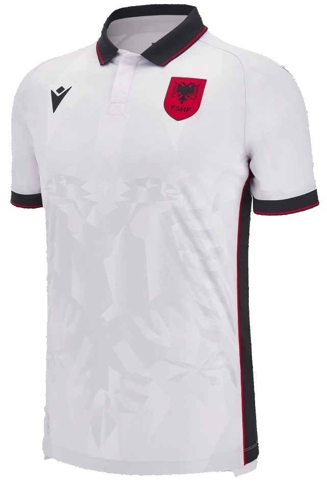 Camisa II Seleção da Albania 2023 2024 Macron oficial 